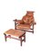 Leather and Rope Big Armchair and Ottoman, Set of 2 8