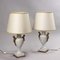 White Marble and Golden Bronze Table Lamps, Set of 2 1