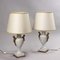 White Marble and Golden Bronze Table Lamps, Set of 2, Image 1