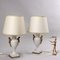 White Marble and Golden Bronze Table Lamps, Set of 2 2