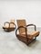 Art Deco Woven Rattan Lounge Chairs, 1930s, Set of 2 1