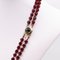 Vintage 14K Yellow Gold Two-Strand Necklace with Garnets, 1960s 3