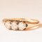 Antique 14k Yellow Gold Trilogy Ring with Rosette Cut Diamonds, 1920s 2