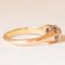 Antique 14k Yellow Gold Trilogy Ring with Rosette Cut Diamonds, 1920s 6