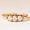 Antique 14k Yellow Gold Trilogy Ring with Rosette Cut Diamonds, 1920s 1