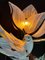 Lampada da tavolo Hollywood Regency con uccellino in ceramica e foglie in vetro di Murano, anni '80, Immagine 5