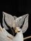 Lámpara de mesa Hollywood Regency con pájaro de cerámica y hojas de cristal de Murano, años 80, Imagen 11