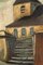 Artista di scuola francese, Strada con chiesa, Dipinto ad olio su tavola, Inizio XX secolo, Con cornice, Immagine 3