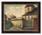 French School Artist, Streetscape with Church, Oil Painting on Board, Early 20th Century, Framed 1