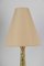 Large Art Deco Table Lamp with Fabric Shade, 1920s, Image 5
