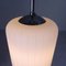 Vintage Hanging Lamp with Cylindrical White Glass Shade, 1950s 3