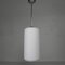 Lampe à Suspension Vintage avec Abat-Jour Cylindrique en Verre Blanc, 1950s 1