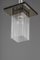 Lampada da soffitto Art Déco placcata in nichel con bastoncini di vetro, anni '20, Immagine 3