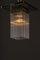 Lampada da soffitto Art Déco placcata in nichel con bastoncini di vetro, anni '20, Immagine 2