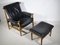 Teak and Leather Model Bwana Armchair and Footstool by Finn Juhl for France & Søn / France & Daverkosen, 1960, Set of 2 2