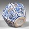 Frasco para especias chino vintage de cerámica azul y blanca, años 40, Imagen 11