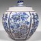 Frasco para especias chino vintage de cerámica azul y blanca, años 40, Imagen 10