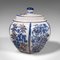Chinesische Vintage Gewürzdose aus blau-weißer Keramik, 1940er 6