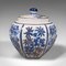 Vintage Chinese Blue and White Ceramic Spice Jar, 1940s 4