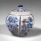 Chinesische Vintage Gewürzdose aus blau-weißer Keramik, 1940er 5