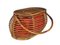 Italienischer Vintage Korb aus Wolle & Rattan, 1960er 2