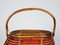 Vintage Italian Wool and Rattan Basket, 1960s 4