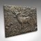 Vintage English Stag Relief Plaque in Bronze, 1950s 2