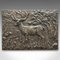 Vintage English Stag Relief Plaque in Bronze, 1950s 1