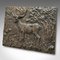 Vintage English Stag Relief Plaque in Bronze, 1950s 3