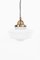 Vintage Opaline Glass Pendant Light, 1920s 1