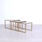 Nesting Tables in Brass and Glass Fumè, 1970s, Set of 3 2