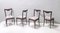 Chaises de Salle à Manger avec Structure en Hêtre et Tissu à Motifs en Lin attribuées à Carlo Enrico Rava, 1950s, Set de 4 1