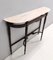 Vintage Beech Console Table with Portuguese Pink Marble Top, Italy, 1960s 10