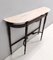 Vintage Beech Console Table with Portuguese Pink Marble Top, Italy, 1960s, Image 10