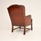 Swedish Leather Wing Back Armchair, 1930s 5