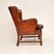 Swedish Leather Wing Back Armchair, 1930s, Image 3
