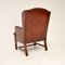 Swedish Leather Wing Back Armchair, 1930s 6