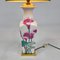 Lámpara de mesa modernista de porcelana con flores pintadas a mano, años 60, Imagen 5