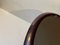 Espejo de pared danés pequeño ovalado de roble teñido, años 20, Imagen 4