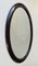 Espejo de pared danés pequeño ovalado de roble teñido, años 20, Imagen 1