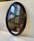 Small Danish Oval Wall Mirror in Stained Oak, 1920s, Image 3