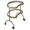 Brass and Glass Bar Cart with Tray, 1980s 1