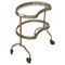 Brass and Glass Bar Cart with Tray, 1980s, Image 1