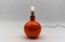 Large Orange Ceramic Ball Table Lamp Base, Italy, 1960s 3
