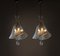 Art Deco Murano Glass Bell Pendants attributed to Ercole Barovier for Barovier & Toso, 1930s, Set of 2 3