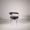 LC7 Stuhl aus schwarzem Leder von Charlotte Perriand für Cassina 3