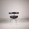 Chaise LC7 en Cuir Noir par Charlotte Perriand pour Cassina 4