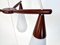 Danish Teak and Opaline Glass 3-Light Drop Hanging Lamp, 1950s, Image 6