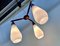 Danish Teak and Opaline Glass 3-Light Drop Hanging Lamp, 1950s 14