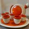 Art Deco Orange and White Ceramic Rosolio Service by Rome Umbertide, 1930s, Set of 8 13